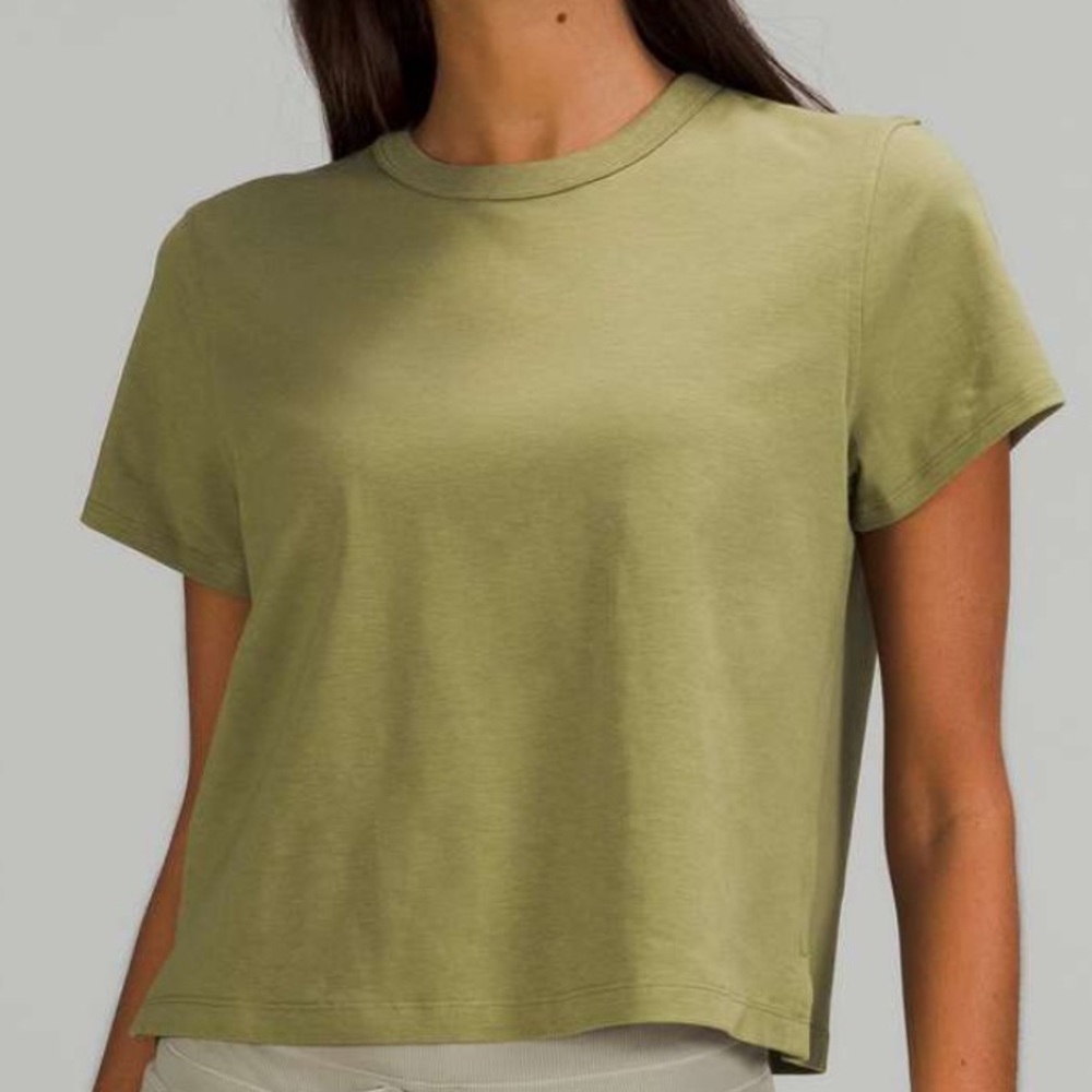 Lululemon Classic-Fit Cotton-Blend T-Shirt Bronze Green 2